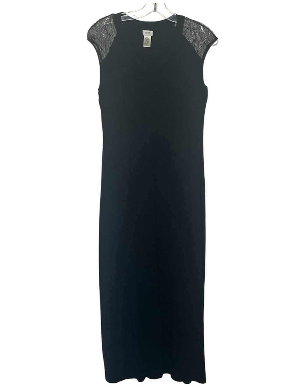 Cache Black Lace Shoulder Maxi Dress Sz 4